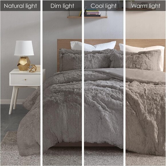 Shaggy Duvet with Quilted Box Design - Picture 15 of 15